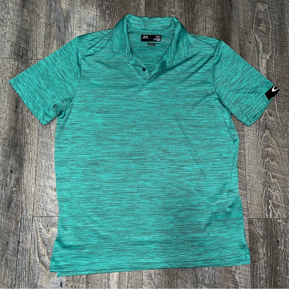 Oakley Mens Gravity Pro Polo‎ Golf Shirt light emerald heather Size Medium